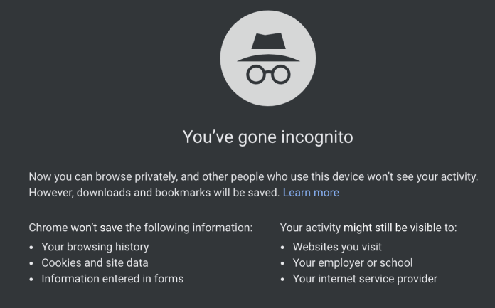 Google Chrome Incognito Window