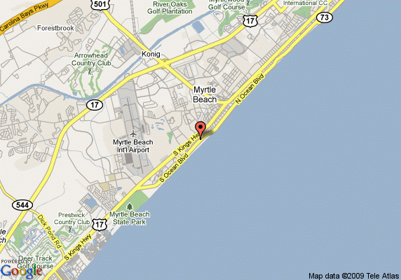 Map Of North Myrtle Beach Hotels
