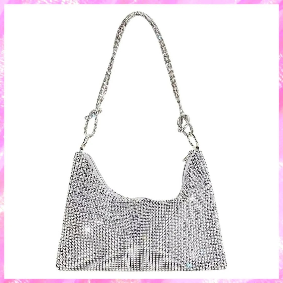 Rhinestone Purse In Silver ©Beach Bikini