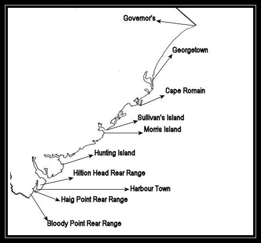 South Carolina Lighthouse Map Lighthouses of South Carolina