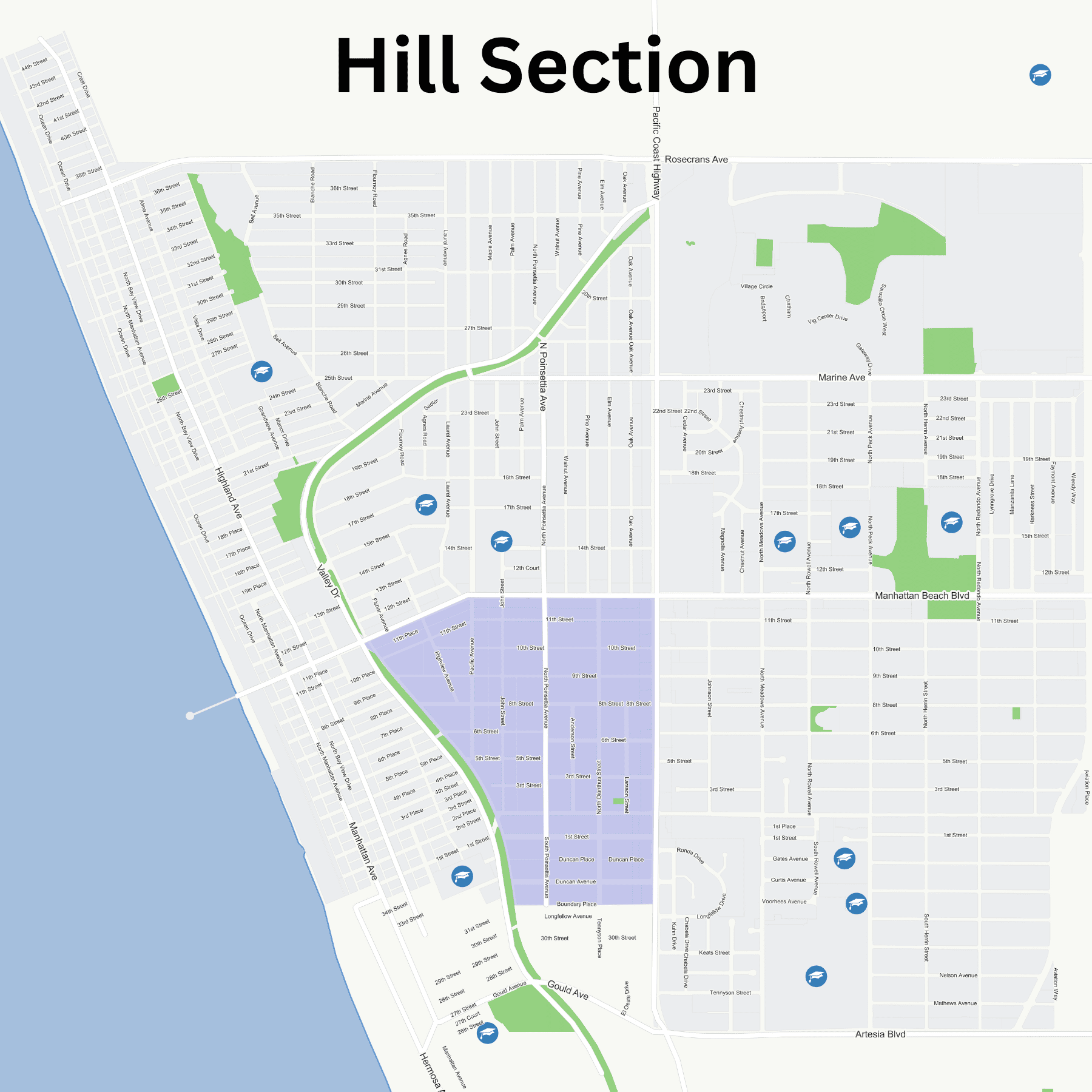 Manhattan Beach Hill Section Homes For Sale Beach Cities and South