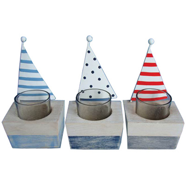Sailboat TeaLight Holders (set of 3) 17.5cm Beach house Decor
