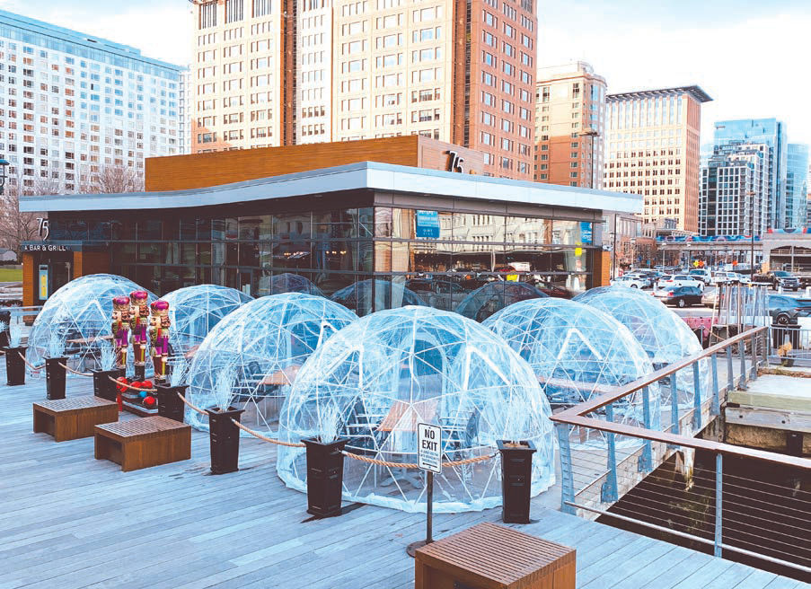 Igloo Village at 75 on Liberty Wharf Offers Unique OutdoorDining