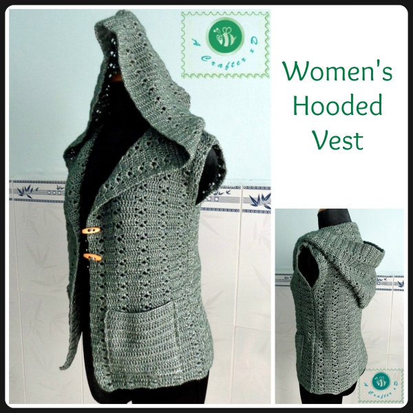 crochet hooded vest, crochet hooded vest free pattern, crochet vest