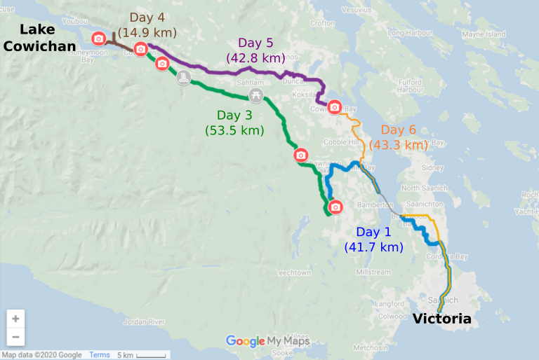 Shawnigan Lake and Cowichan Valley by bike Be Active Like V
