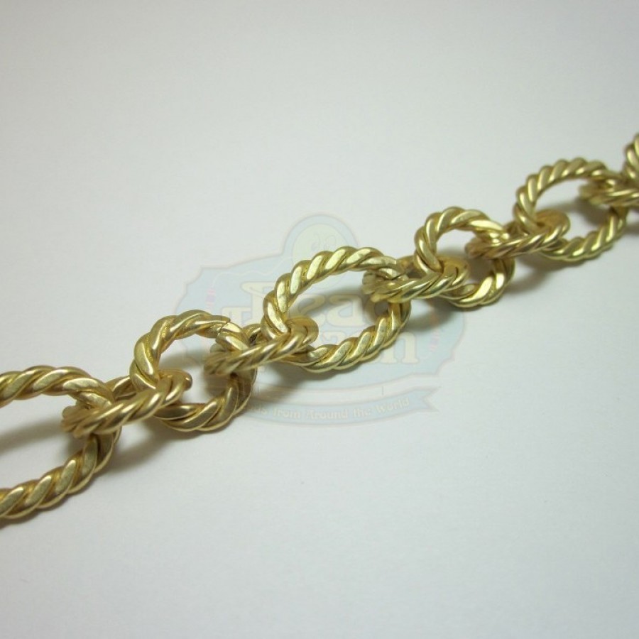 Matte Gold Large Twist Link Chain