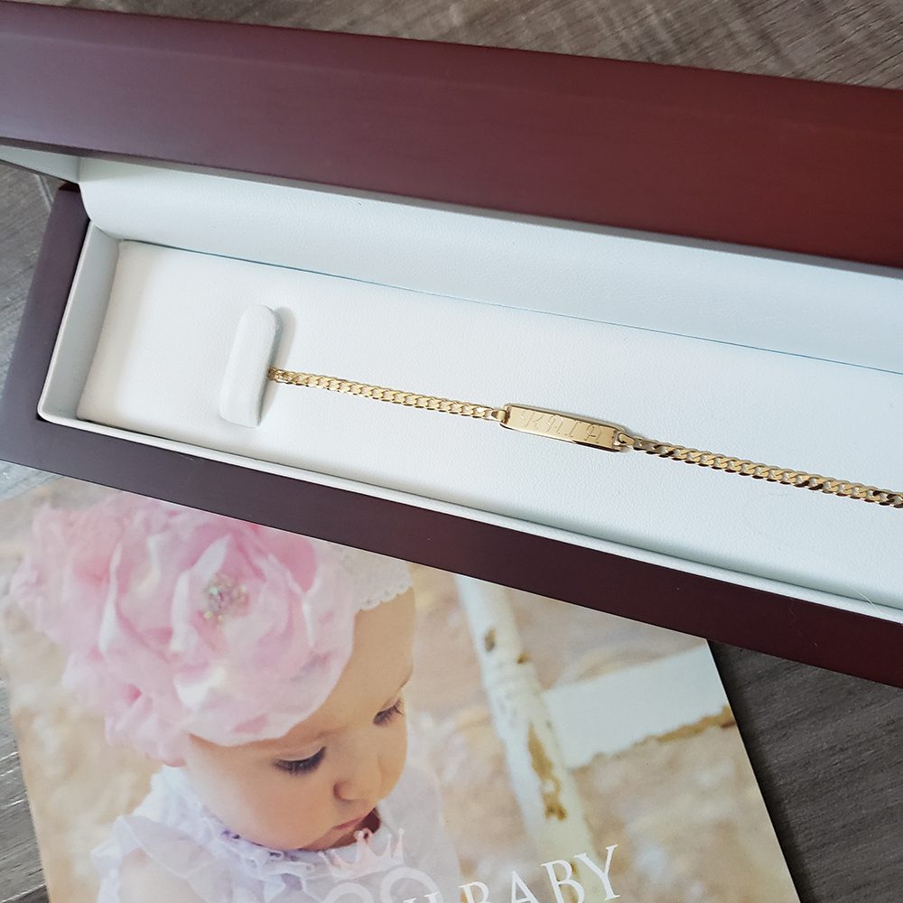 Engravable Gold Id Bracelet for Children BeadifulBABY