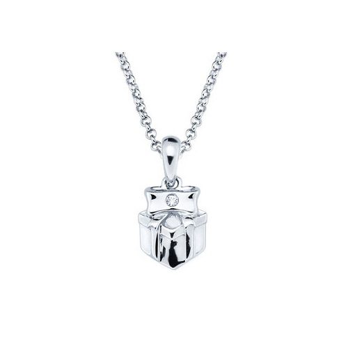 Gift Box Necklace with Diamond BeadifulBABY