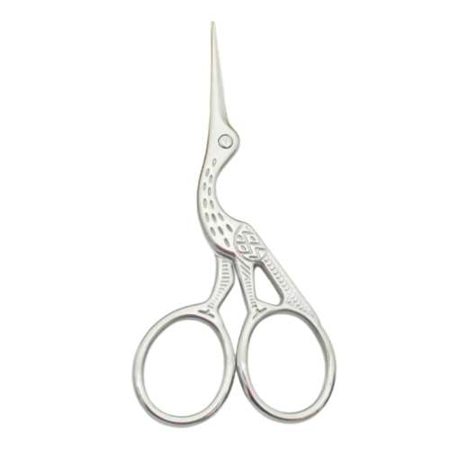 stork embroidery scissors, silver finish bead monster