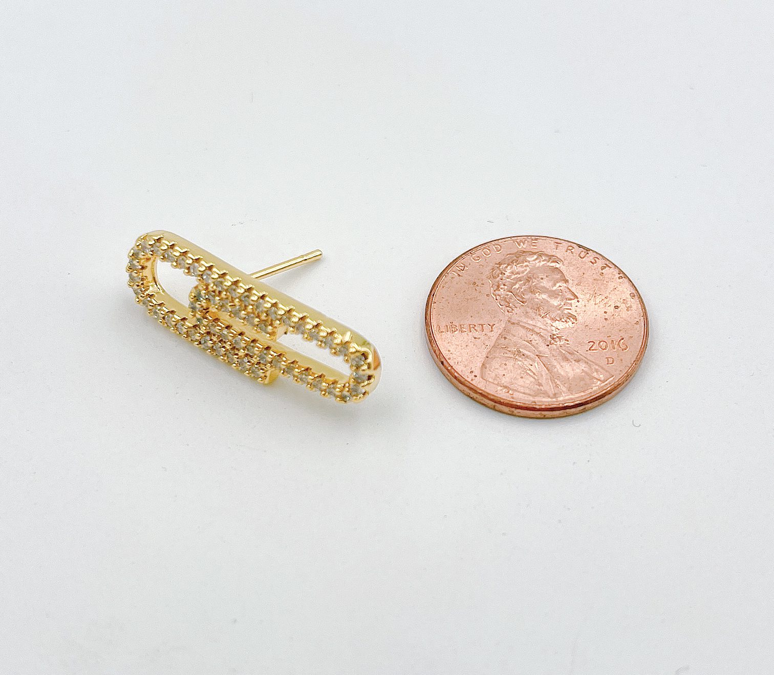 18K Gold Filled Paper Clip Earrings, Dangle Paperclip Earring, Dainty