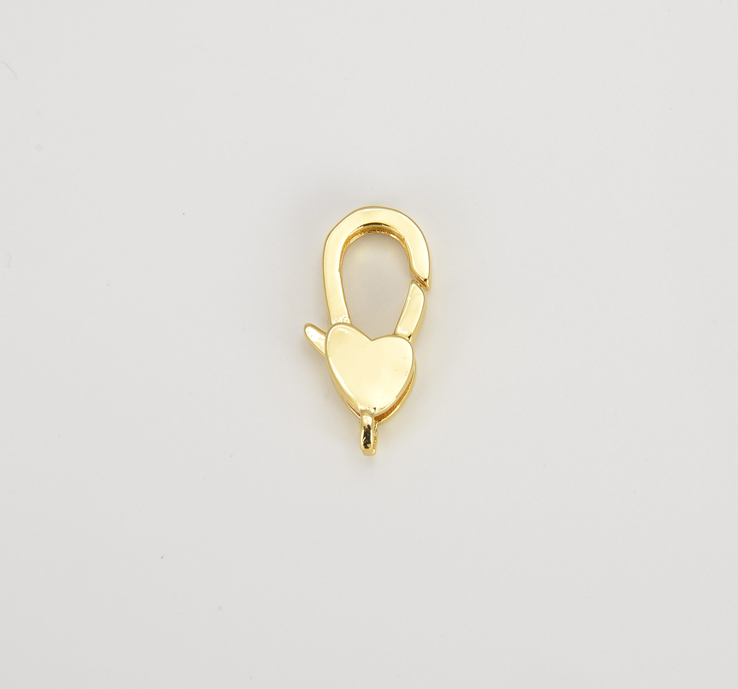 Thick 18K Gold Filled Heart Lobster Claw Clasp, Heart Clasp, Laneyard