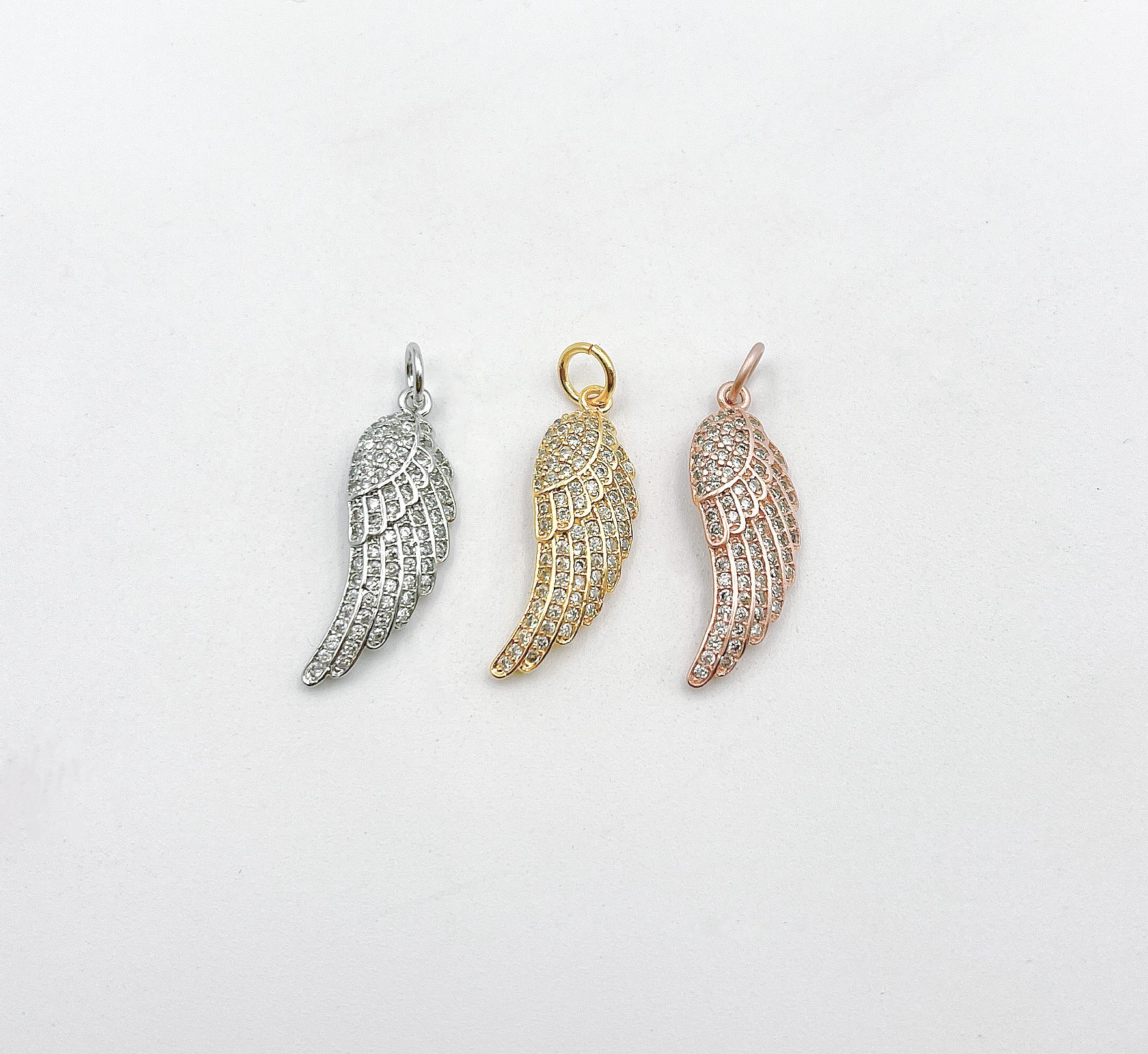 18K Gold Filled Small Angel Wing Charm, Tiny Add on Charm, Delicate