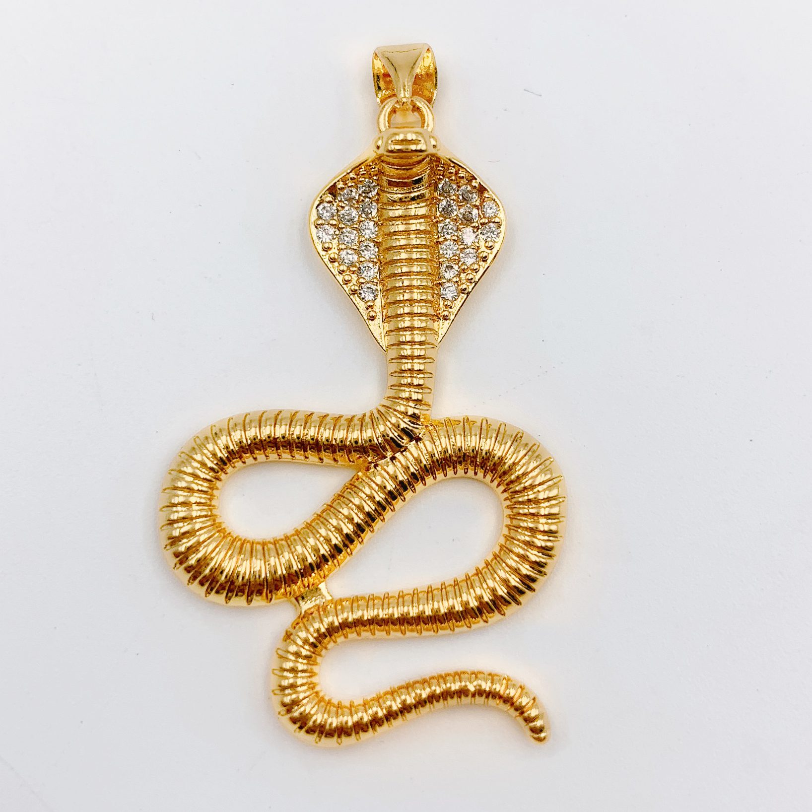 18K Gold Filled Snake Charm, CP1230 BeadsCreation4u