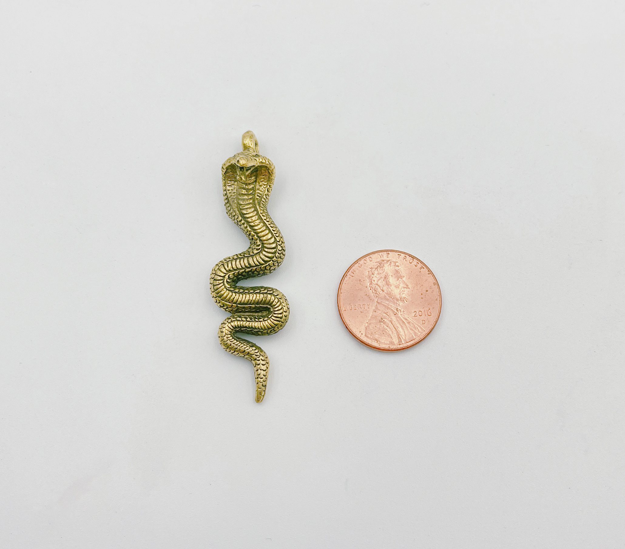 18K Gold Filled Snake Charm, Cobra Charm, Reptile Animal, Serpent Charm