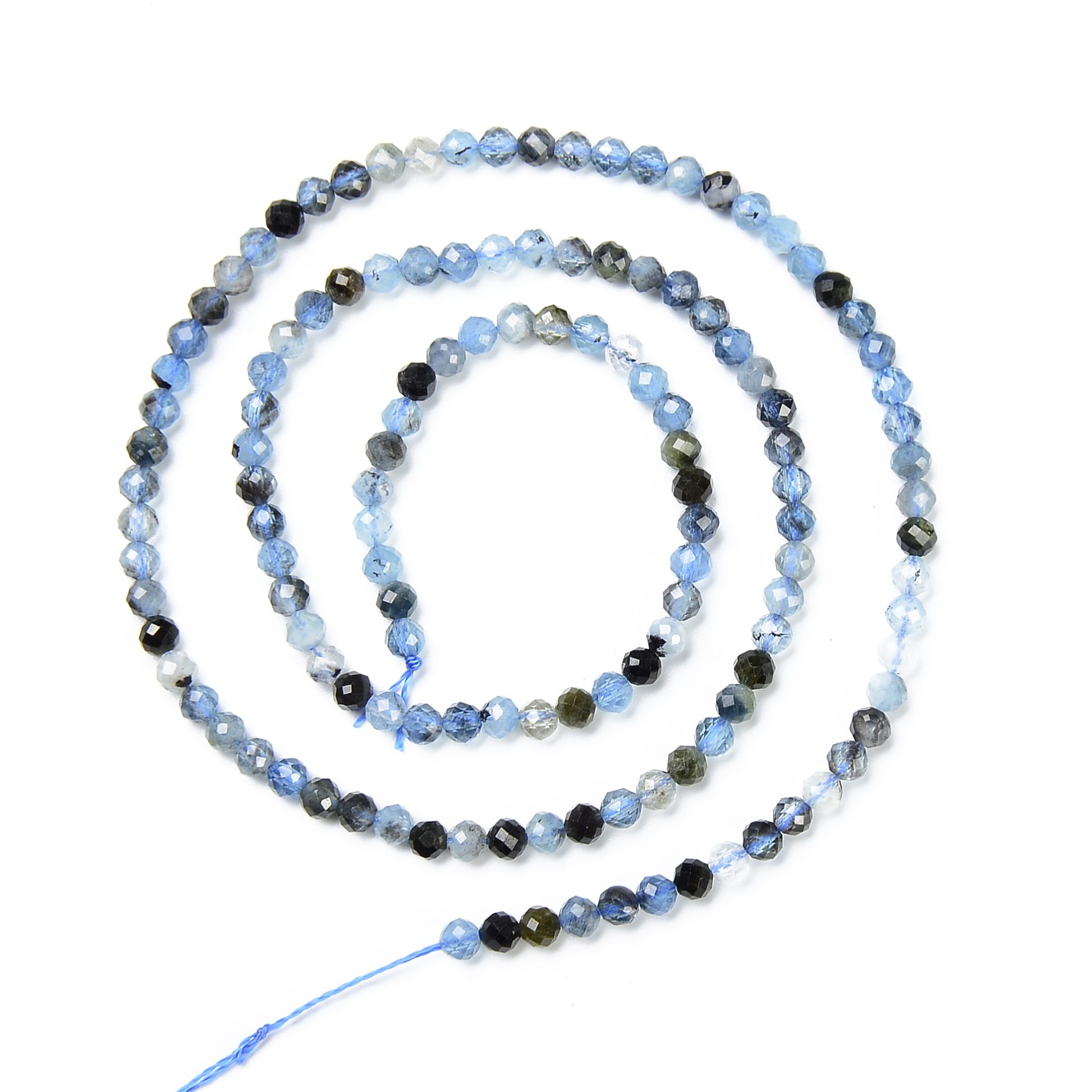 Natural Intense Deep Blue Aquamarine Faceted Round Beads Real Genuine