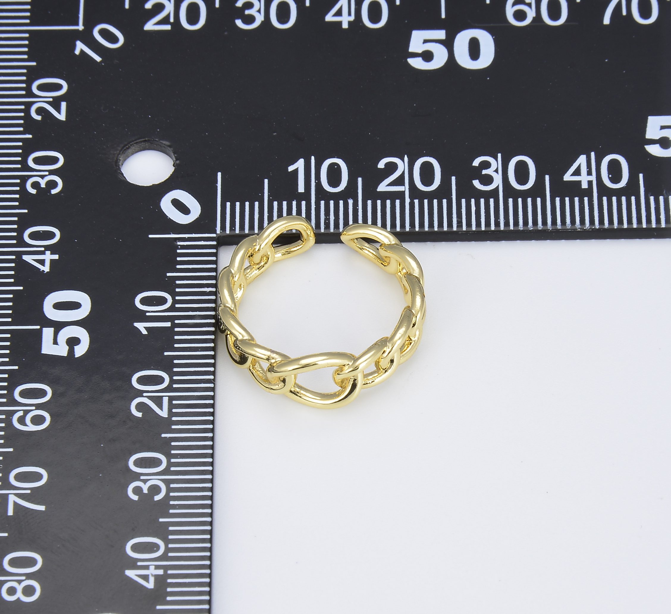 18K Gold Filled Cable Chain Ring, Statement Ring, Chunky Link Chain