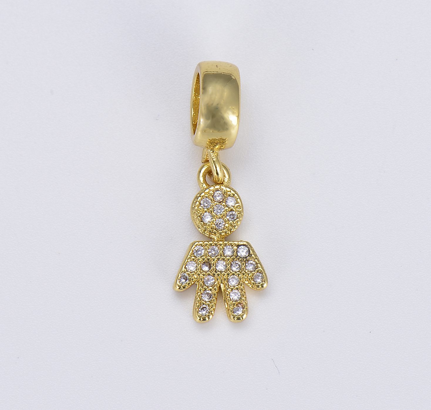 18K Gold Boy and Girl Charm, CP1585 BeadsCreation4u