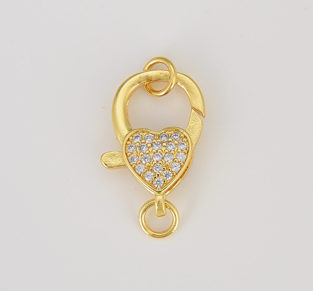 Gold Heart Lobster Claw Clasp, CL509 BeadsCreation4u