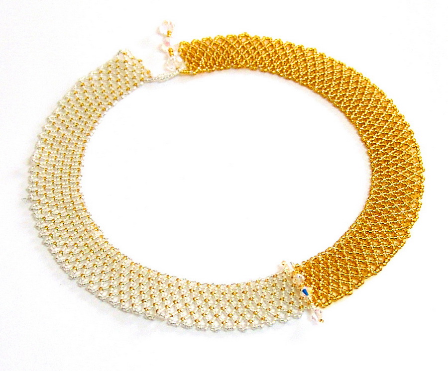 Free pattern for beaded necklace Gold Beads Magic