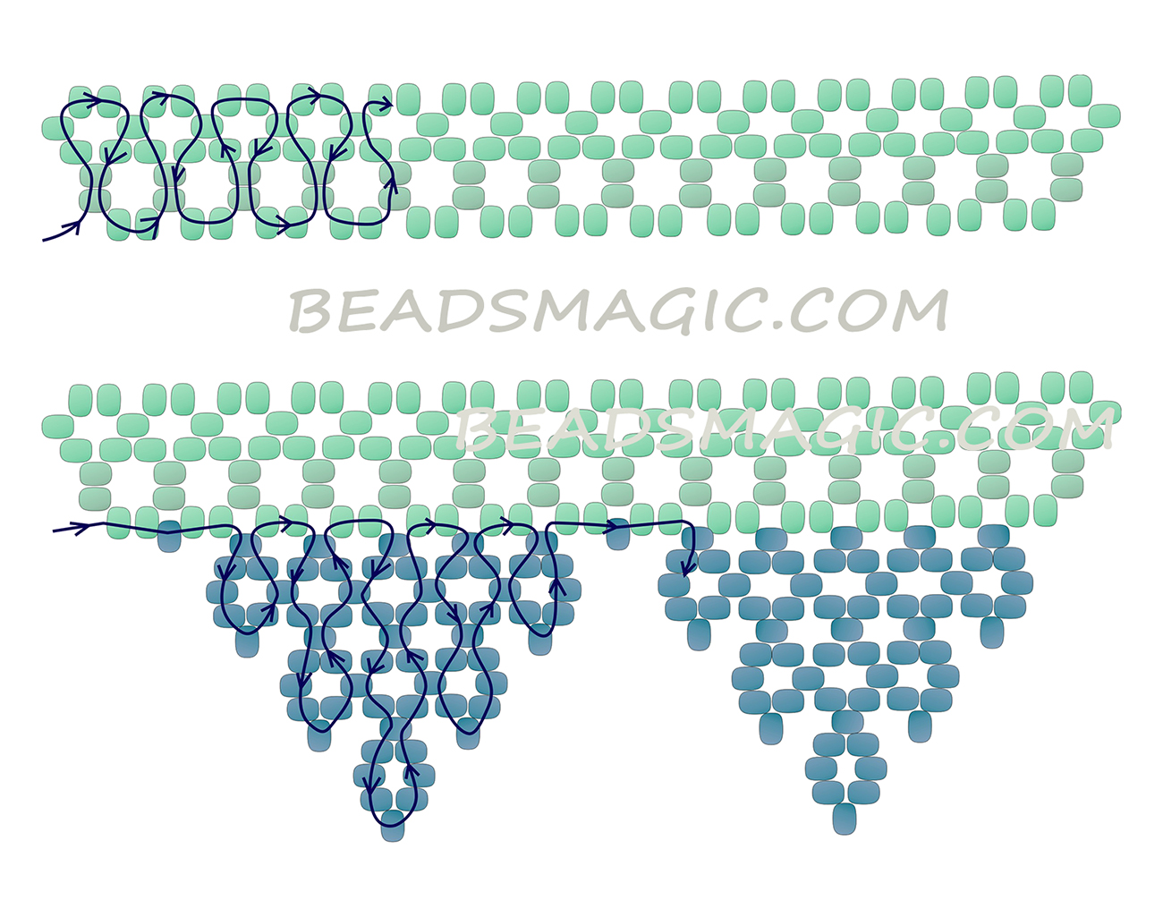 Free pattern for beaded necklace White Lace Beads Magic