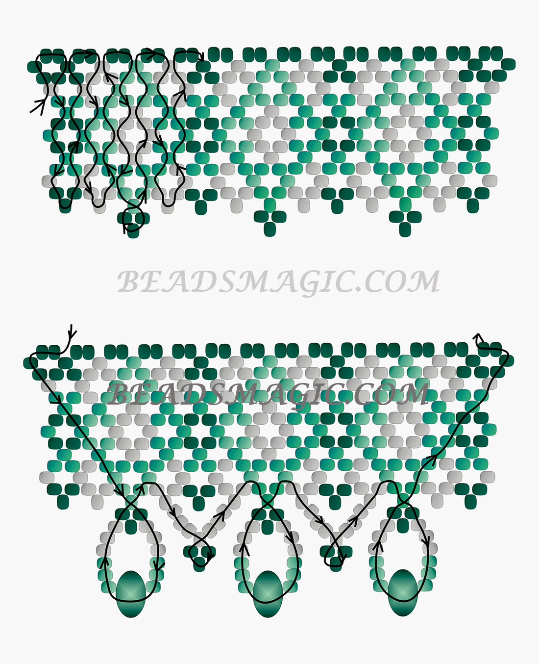 Free pattern for beaded necklace Emily Beads Magic