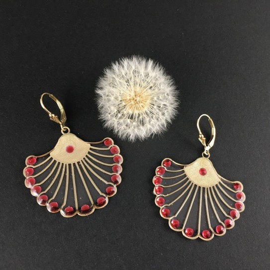 Boucles d\'oreilles « Zoé » dorées strass Swarovski zircons Beads Of Bliss