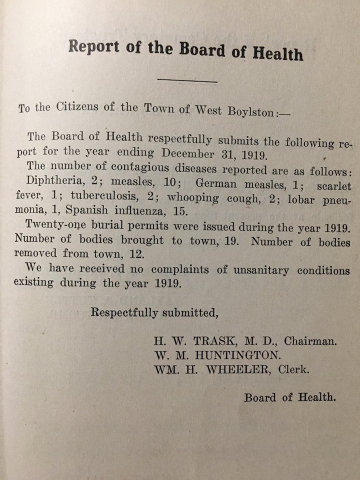 Board of Health 19181919 Beaman Memorial Public Library