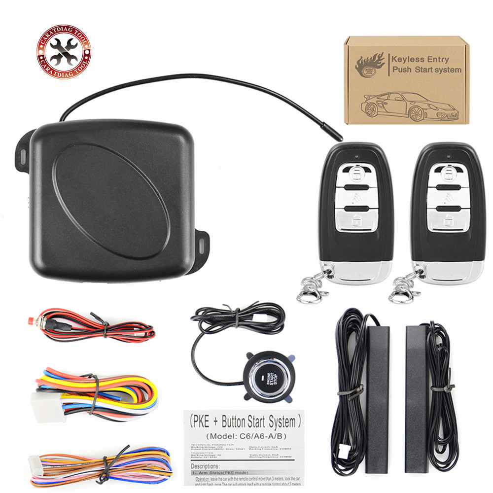 High Quality Automatic Keyless Entry System Car Start and Stop Buttons Keychain Kit Central Door