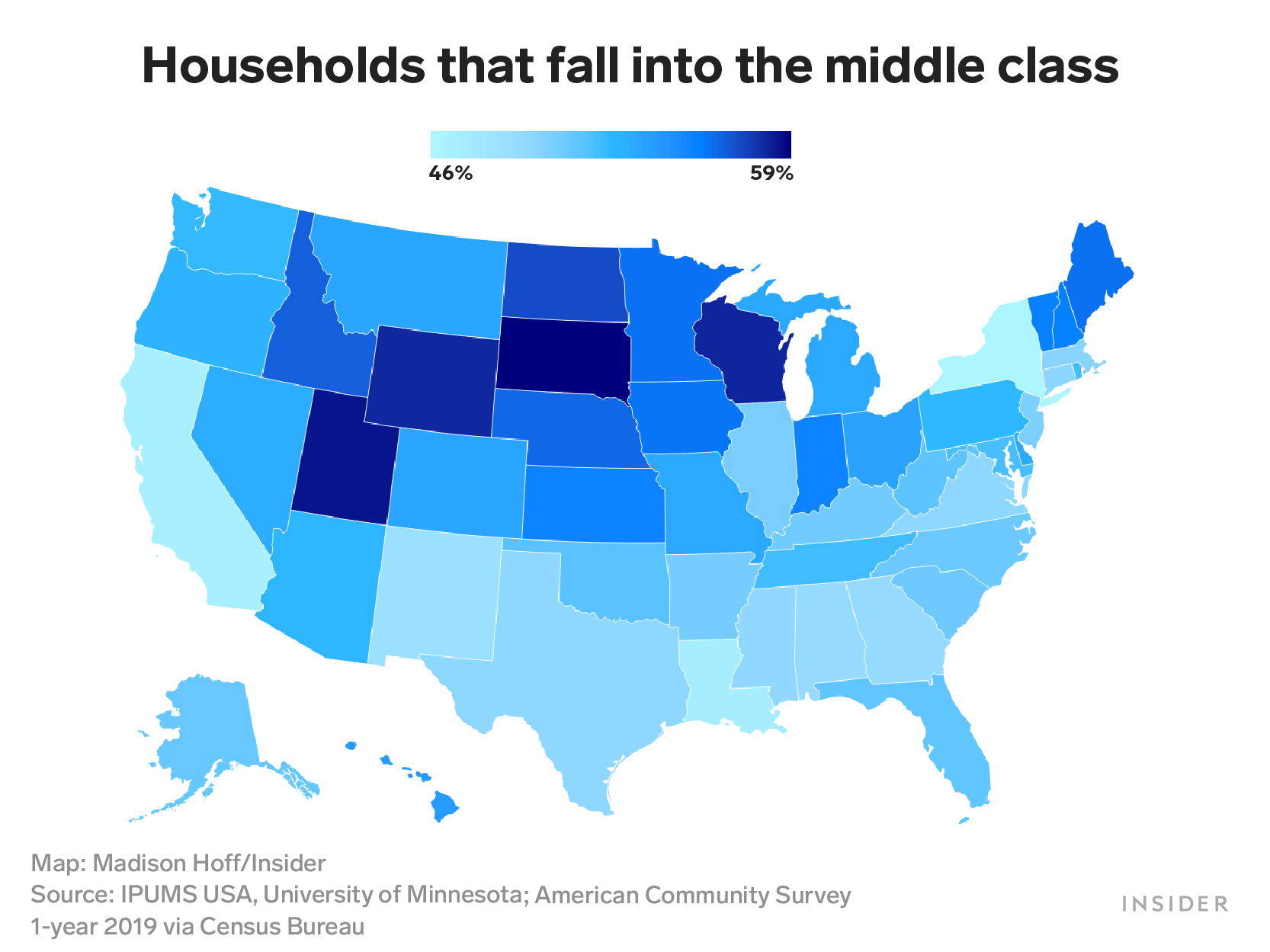 This map shows how big the middle class is in every state 'Business