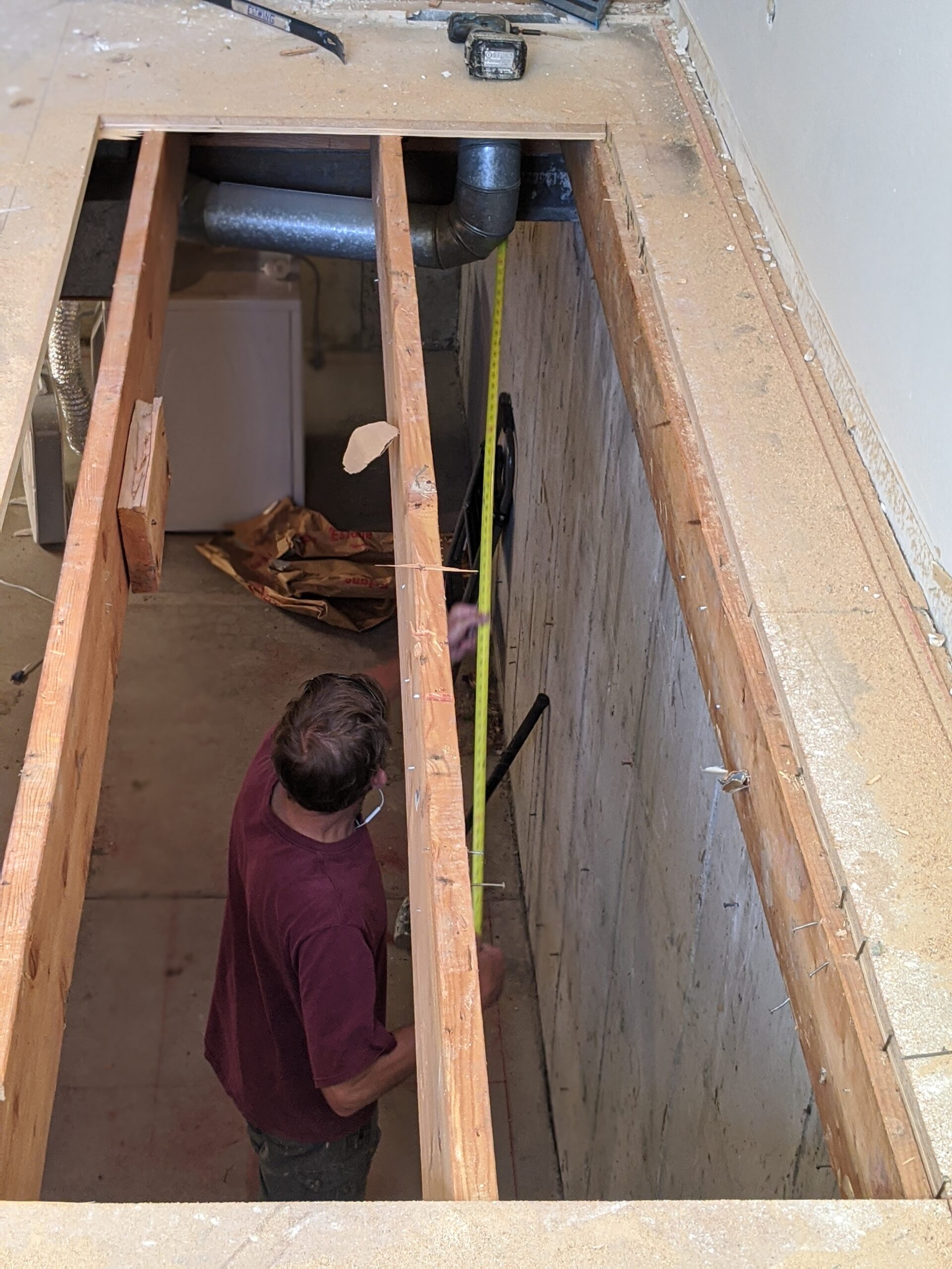 Moving the Stairs Maximized Our Space Beams to Basements Contractors