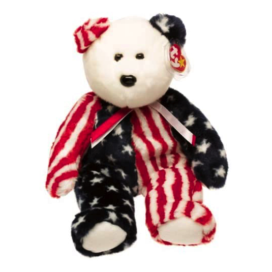 Vintage TY Beanie Babies Beanie Buddies “Spangle” the American Bear