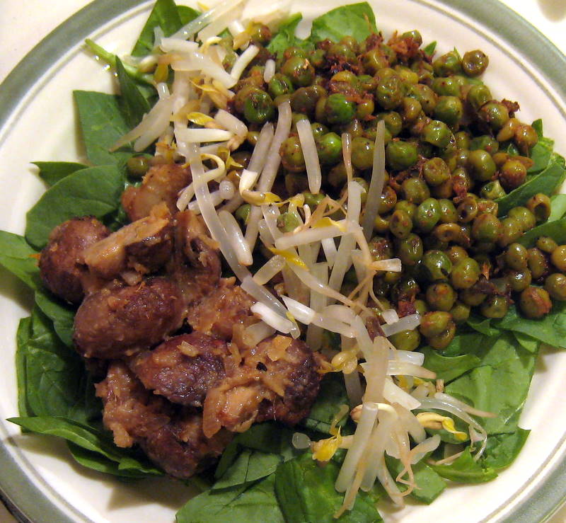 Miso Ginger Mushrooms and Spicy Ginger Peas Beans, Figs and Katz