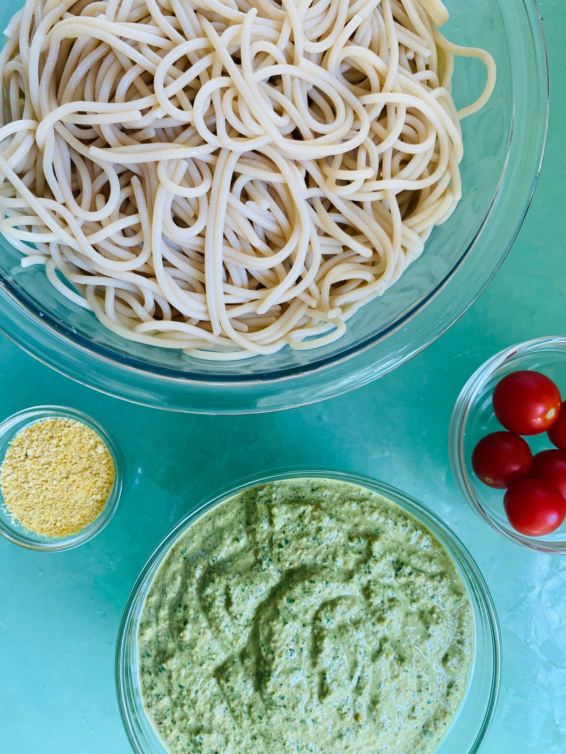Basil Pesto Pasta with Fresh Cherry Tomatoes Beantown Kitchen