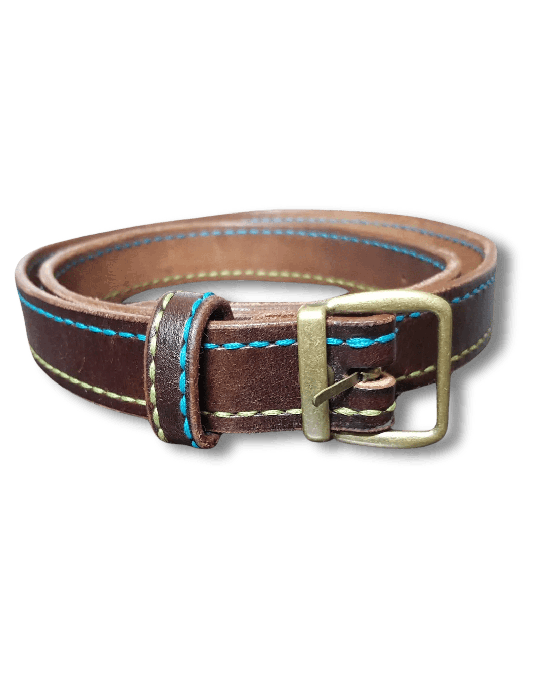 Stitched Leather Belt Bearded Dog Leather
