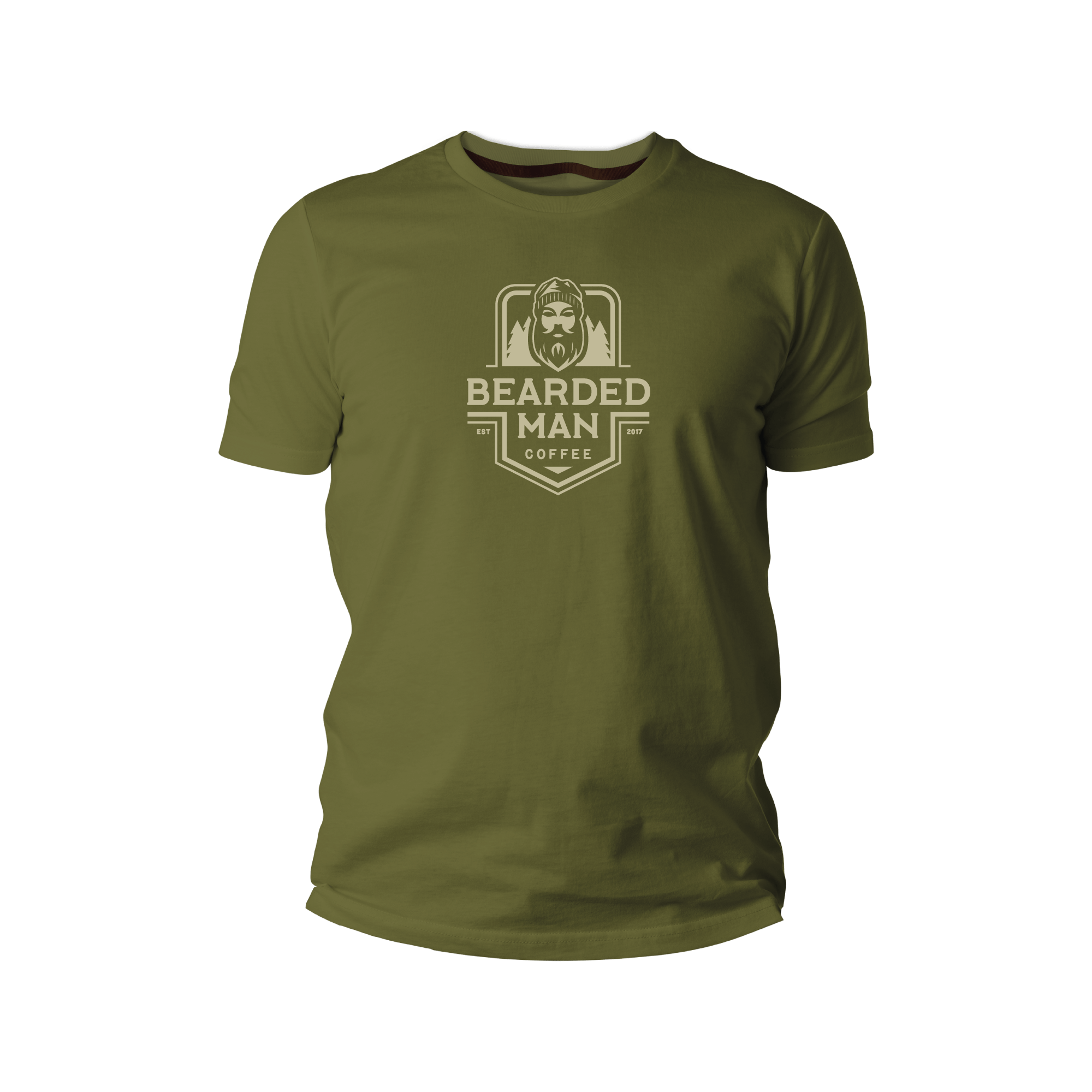 BMC Logo Green TShirt Bearded Man Coffee