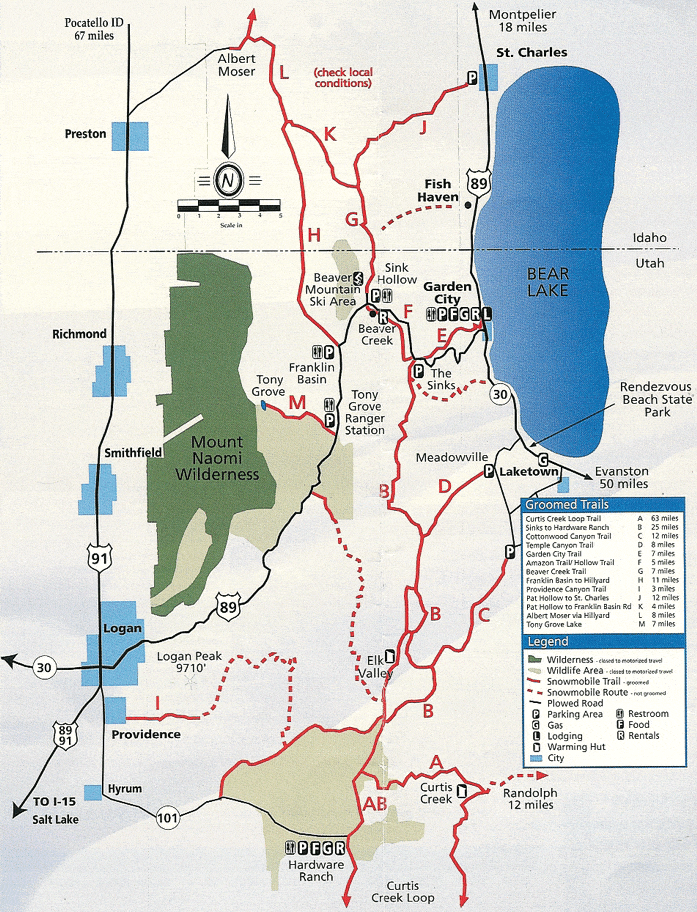 Maps of Bear Lake Utah & Idaho. Download Recreation & Snowmobile maps
