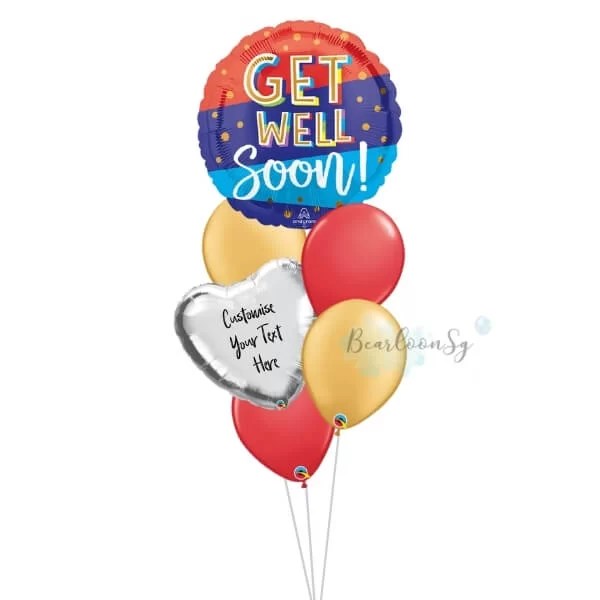 Bouncy Get Well Soon Balloon Bouquet BearloonSG
