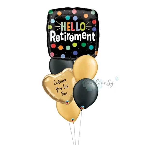 Hello Retirement Balloon Bouquet BearloonSG