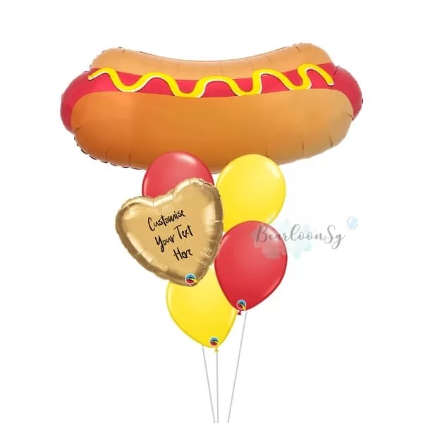 Hot Dog Bun Personalised Balloon Bouquet BearloonSG