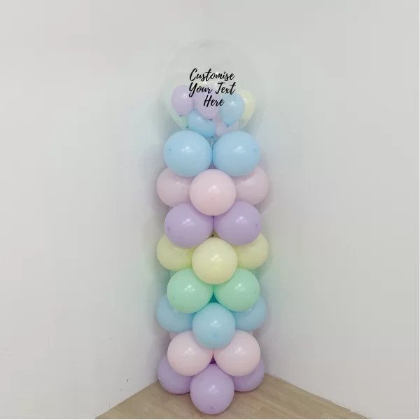 [Preorder 3 days] 24" Bubble Balloon Column Pastel Rainbow BearloonSG