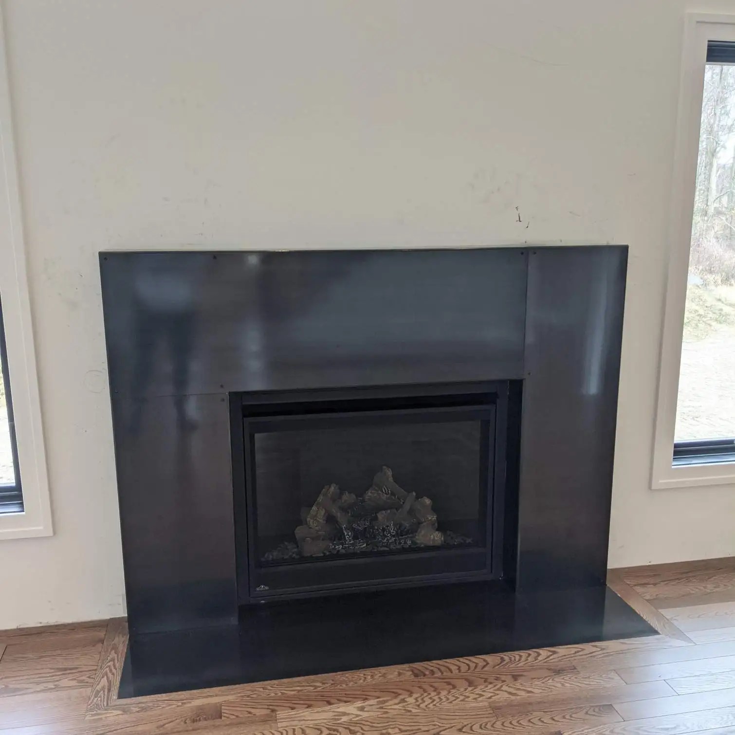 Blackened Steel Fireplace Surround