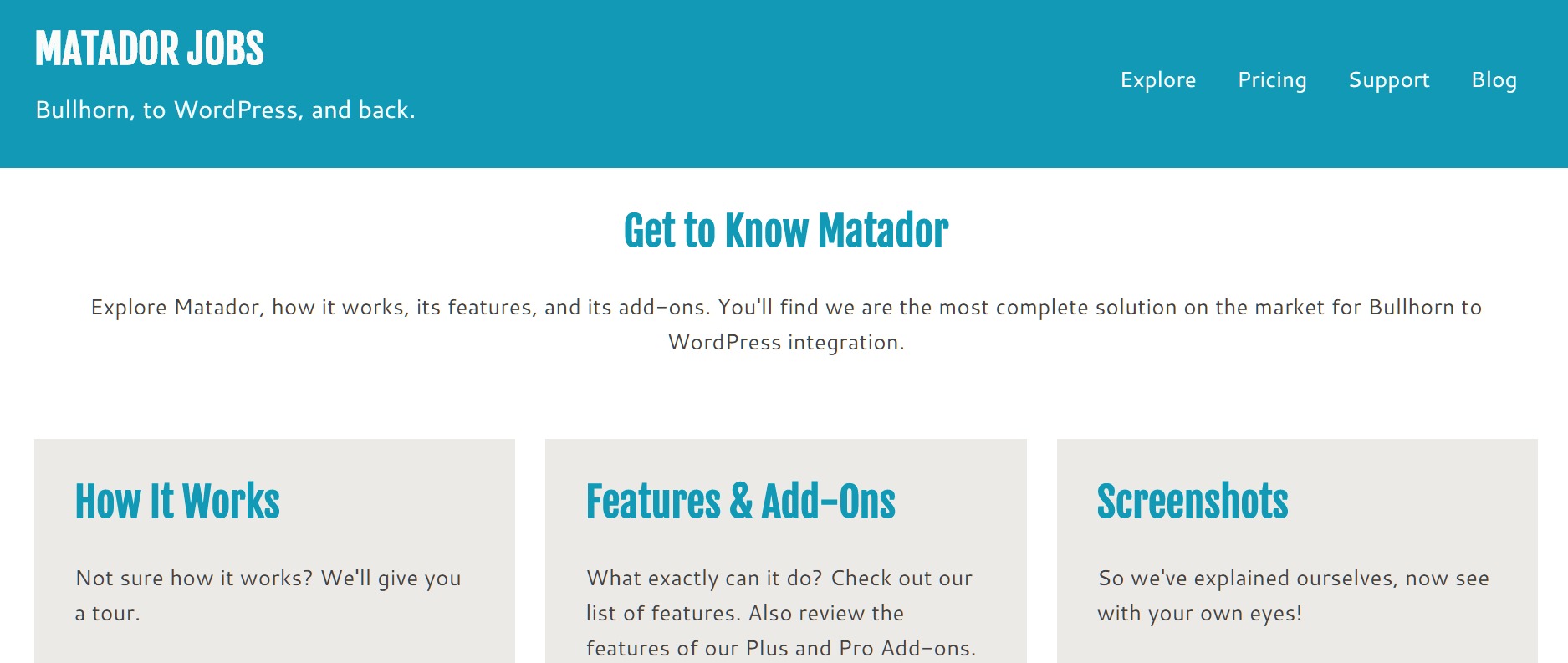 Matador Jobs roadmap for shortterm development goals
