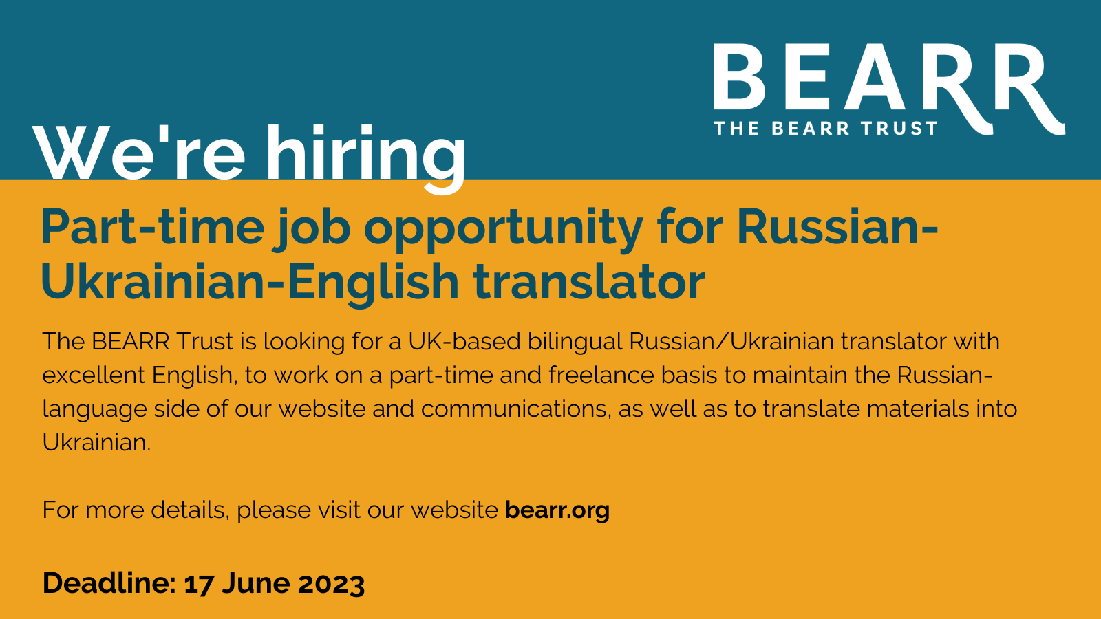 Freelance parttime job opportunity for RussianUkrainianEnglish