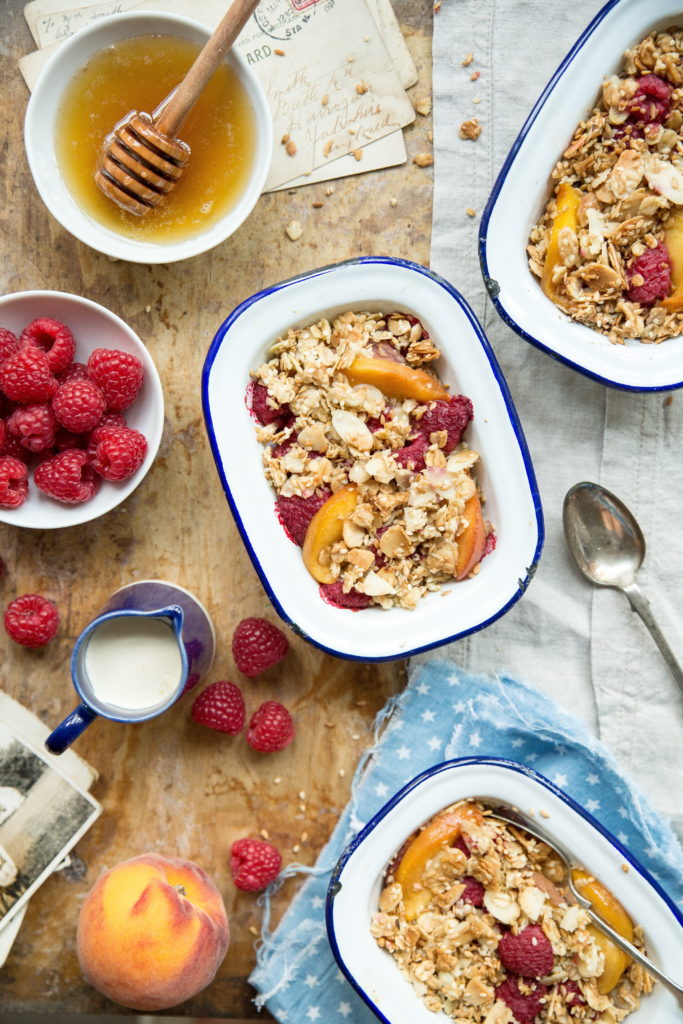 Peach & raspberry muesli crumbles Bea's cookbook