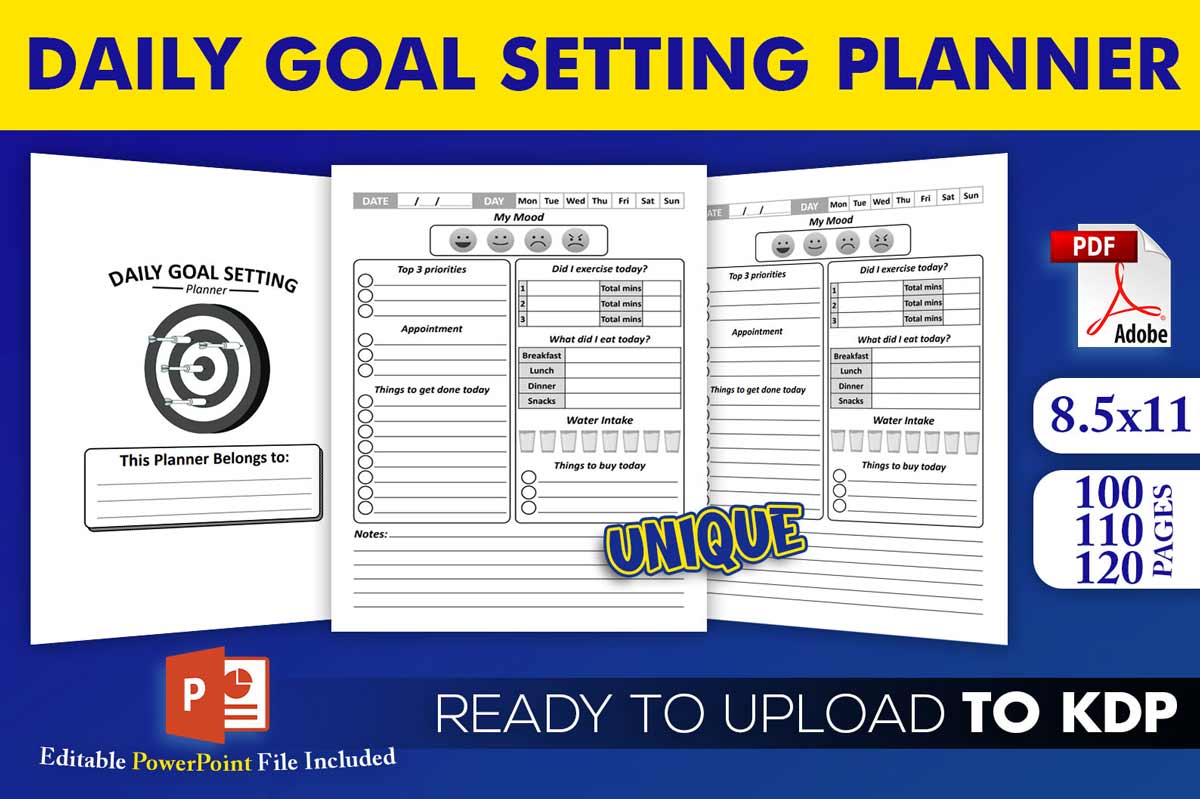KDP Interiors Daily Goal Setting Planner Beast Designer Best KDP