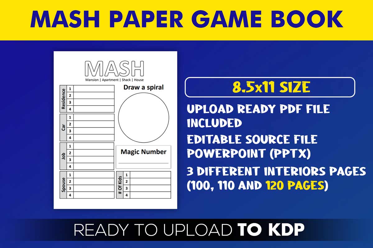 KDP Interiors MASH Paper Game Book Beast Designer Best KDP Interiors