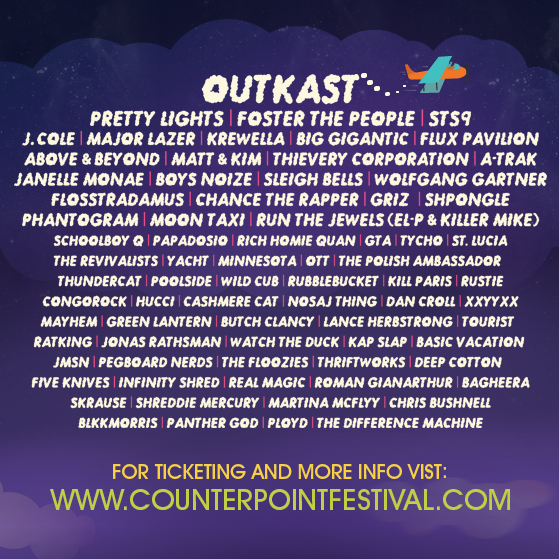 CounterPoint Festival 2014 Lineup is in! Outkast + many more
