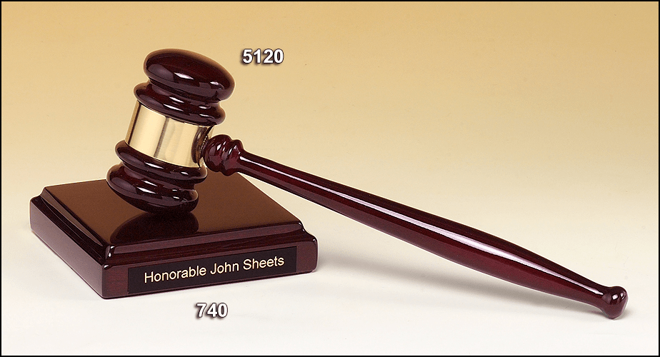 Gavel with Sound Block Beaudry Engraving
