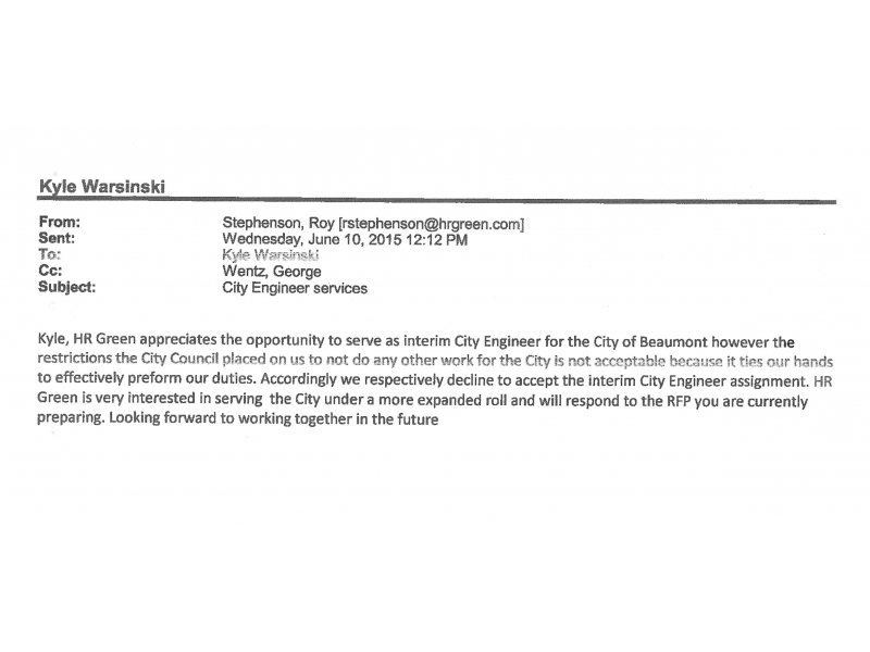 City of Beaumont Has No City Engineer