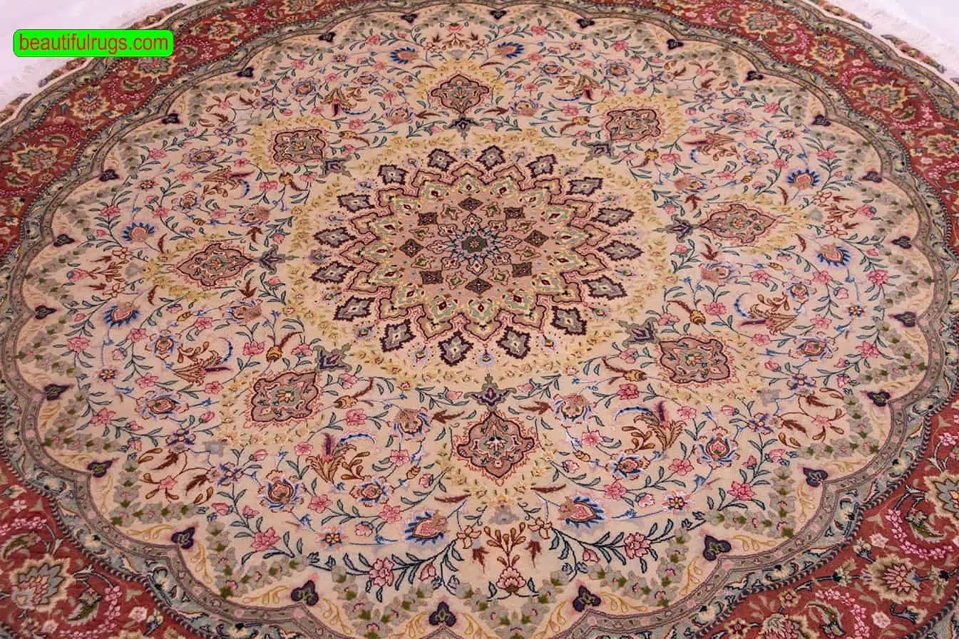 Round Rug, Persian Tabriz Rug, Round Area Rug Beautiful Rugs